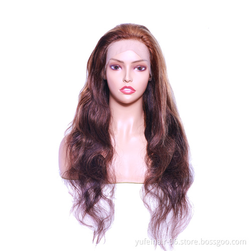 Wholesale 13x4 13x6 150% 180% Density Lace Frontal Wigs Brazilian Virgin Human Hair Deep Wave piano color Lace Hair Wigs